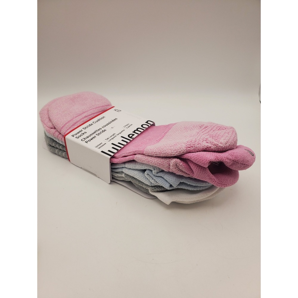 NWT Lululemon Power Stride Cushion Tab Socks 3-Pack Size XL